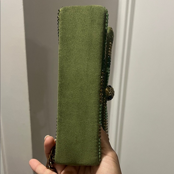 Kurt Geiger Kensington Green Beaded Chain Strap Bag - Picture 4 of 8